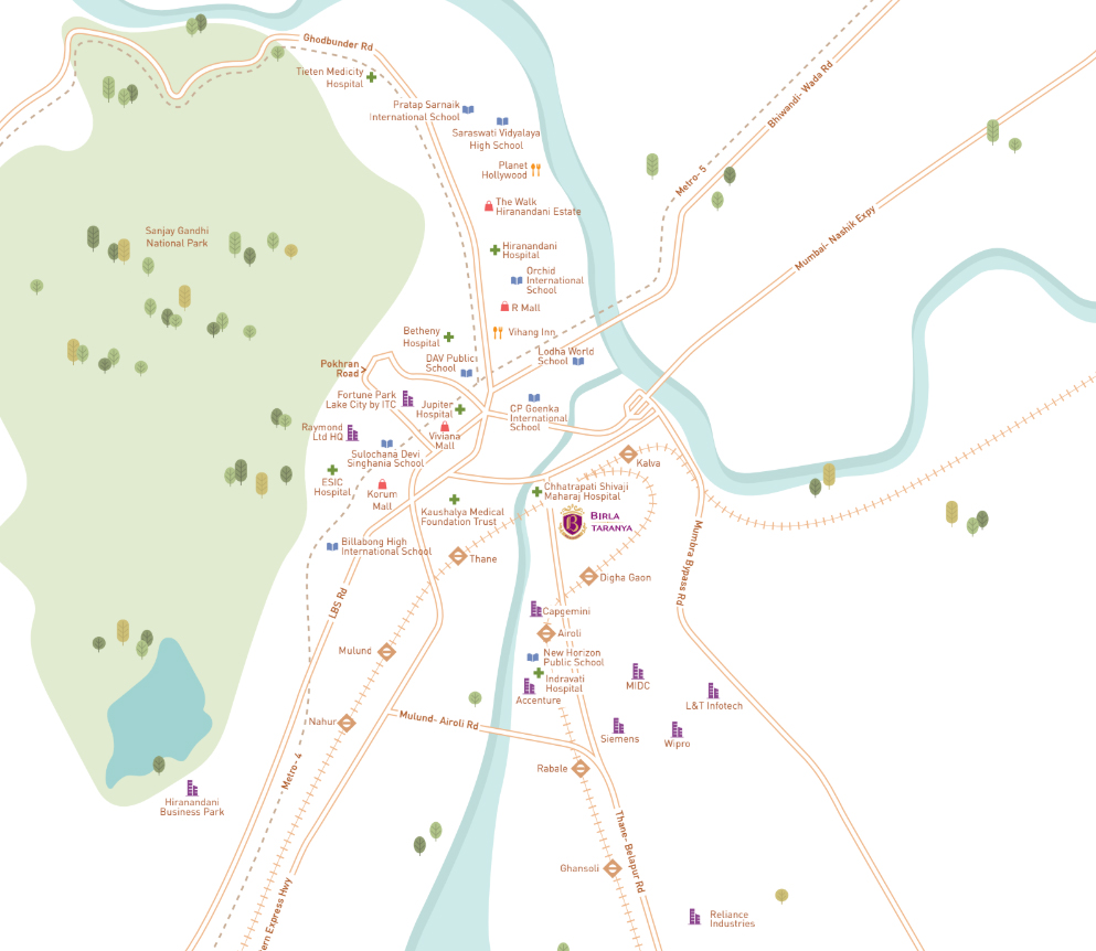Birla Estate Kalwa Location Map